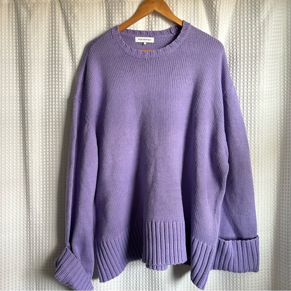 WeWoreWhat Purple Oversized Crewneck Sweater M/L